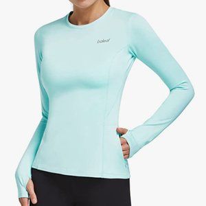 NWOT Baleaf Teal Thermal Thumbhole XL Athletic Top Long Sleeve